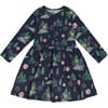 Bambi Print Jersey Long Sleeve Dress, Navy - Dresses - 1 - thumbnail