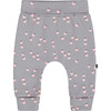 Apples Print Organic Cotton Evolutive Pant, Gray - Pants - 1 - thumbnail