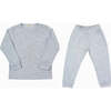 Pima Cotton Pajama Set, Grey - Pajamas - 1 - thumbnail