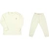 Pima Cotton Pajama Set, Cream - Pajamas - 1 - thumbnail