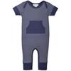 Kangaroo Romper, Tiny Geo on Indigo - Rompers - 1 - thumbnail