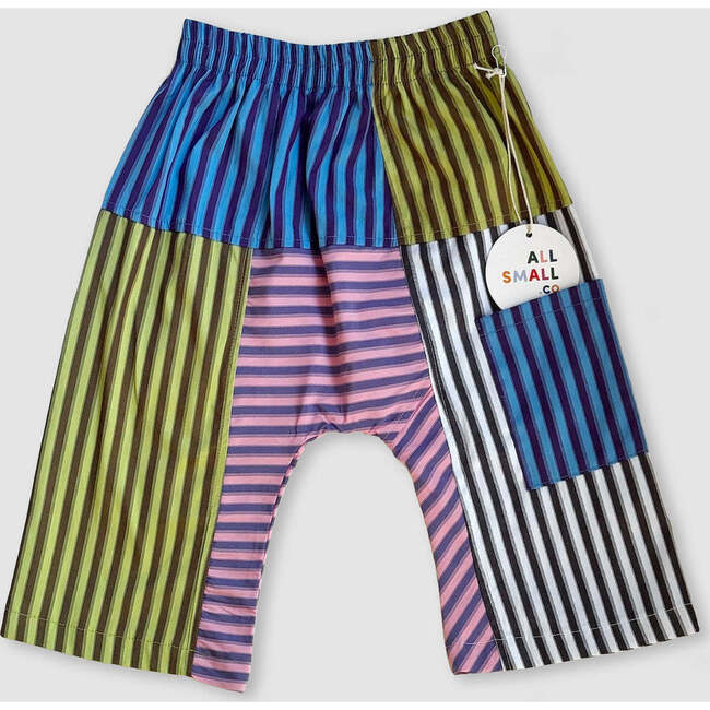 Pencil Stripe Fisherman Elastic Waist Crop Pant, Multicolors