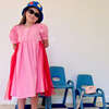 Off Duty Princess Puff Sleeve Frill Dress, Pink & Red - Dresses - 2