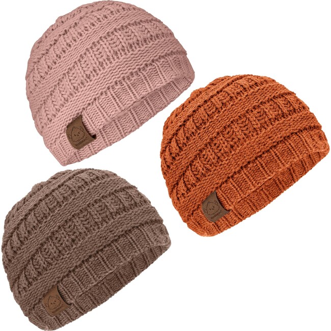 Baby's Warmzy Beanies, Tawny (Pack Of 3)