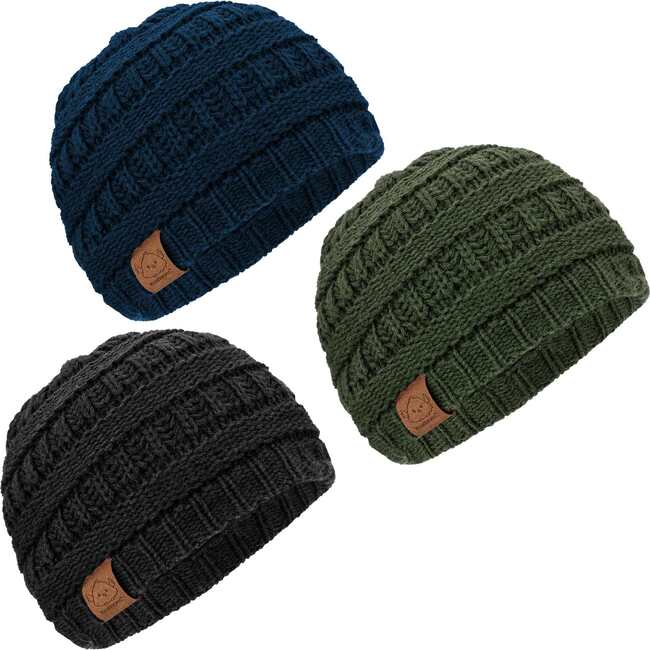 Baby's Warmzy Beanies, Urban (Pack Of 3)