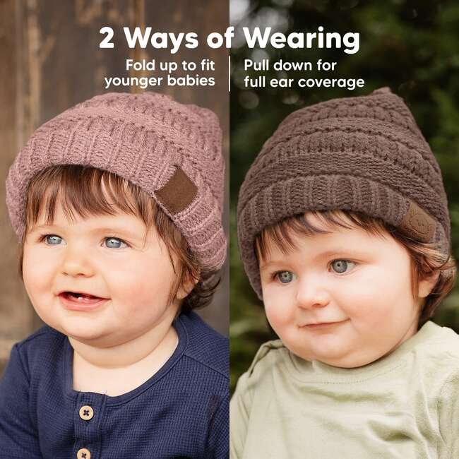 Baby's Warmzy Beanies, Tawny (Pack Of 3) - Hats - 3