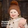 Baby's Pom Knitted Beanie, Rust (Pack Of 2) - Hats - 3