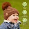 Baby's Pom Knitted Beanie, Rust (Pack Of 2) - Hats - 4