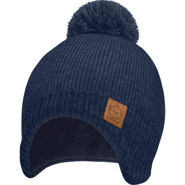 Baby's Muff Knitted Beanie, Navy