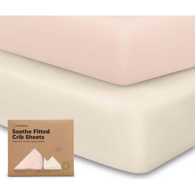 Soothe Fitted Crib Sheet, Cameo (Pack Of 2) - Crib Sheets - 1