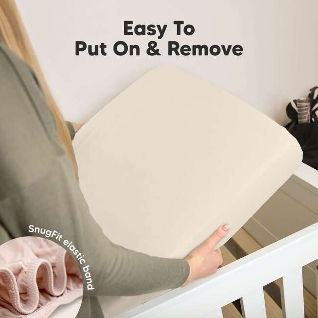 Soothe Fitted Crib Sheet, Cameo (Pack Of 2) - Crib Sheets - 6