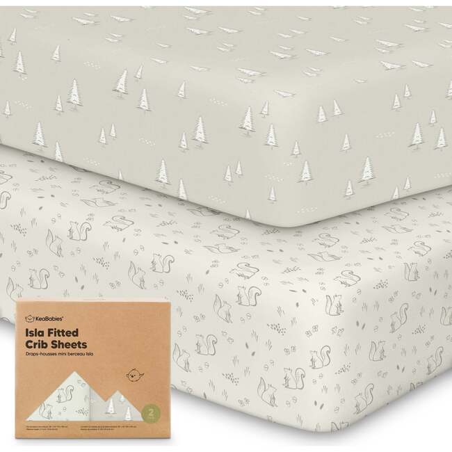 Isla Fitted Crib Sheets, Pine Grove