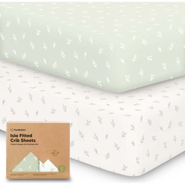 Isla Fitted Crib Sheets, Herb