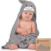 Baby's Cuddle Organic Hooded Towel, Shark - Bath Accessories - 1 - thumbnail