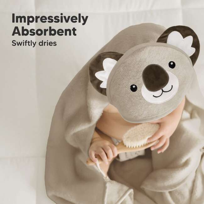 Baby's Cuddle Organic Hooded Towel, Koala - Bath Accessories - 5