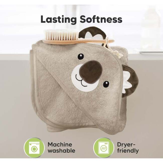 Baby's Cuddle Organic Hooded Towel, Koala - Bath Accessories - 6
