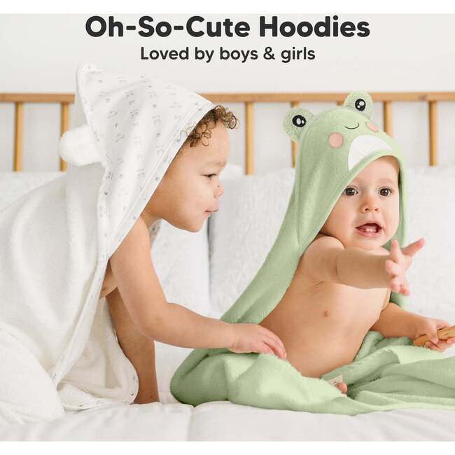 Baby's Cuddle Organic Hooded Towel, Frog - Bath Accessories - 7