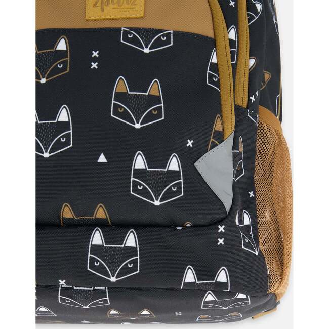 Toddler Boys Backpack 16L, Black With Fox - Backpacks - 7
