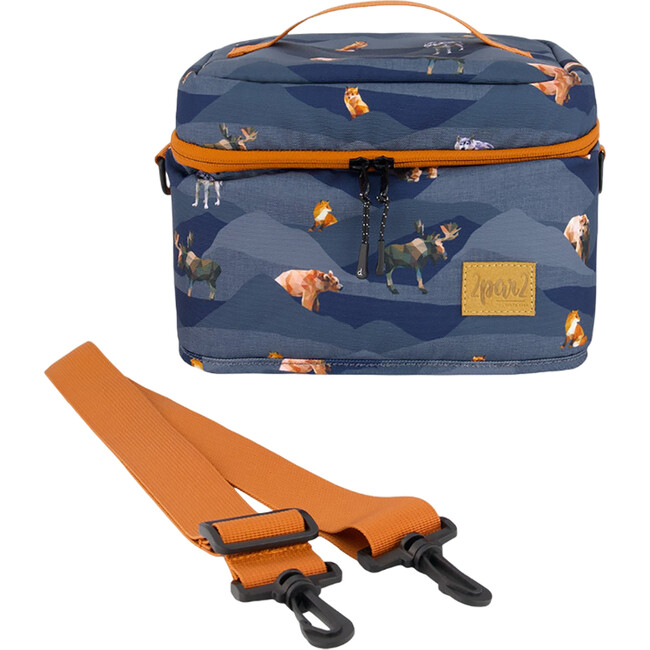 Moutains Animals Print Lunch Box, Navy