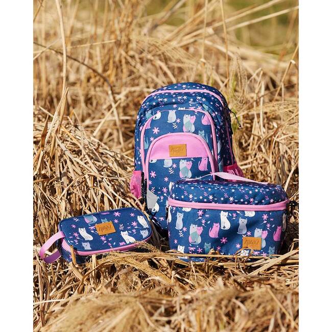 Kitten Print Pencil Case, Navy Blue - School Supplies - 2