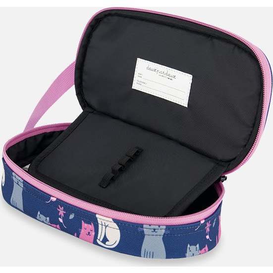 Kitten Print Pencil Case, Navy Blue - School Supplies - 5
