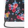 Girls Roses Print Cinched Top Drawstring Bag, Black - Bags - 4