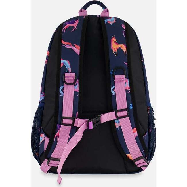 Girls Unicorn Print Backpack 25L, Navy - Backpacks - 4