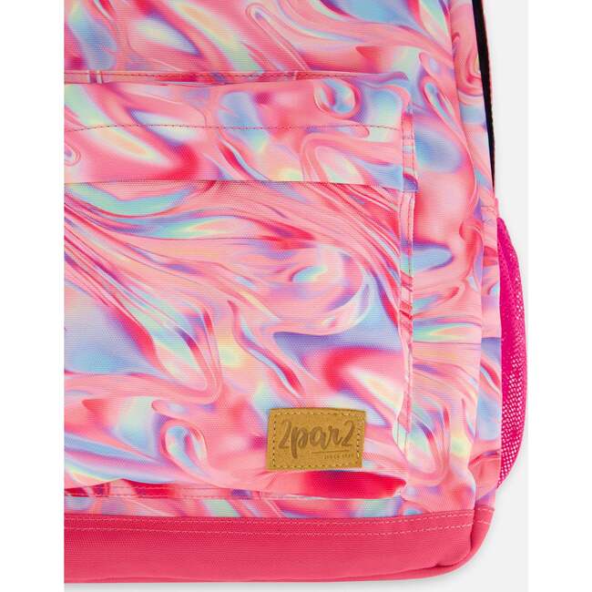 Girls Marble Print Backpack 25L, Multicolors - Backpacks - 5