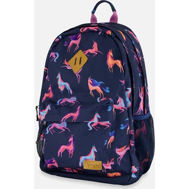 Girls Unicorn Print Backpack 25L, Navy - Backpacks - 6