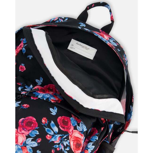 Girls Roses Print Backpack 25L, Black - Backpacks - 7