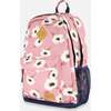 Girls Flowers Print Backpack 25L, Pink & Off-White - Backpacks - 5