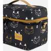 Fox Print Detachable Shoulder Strap Lunch Box, Black - Lunchbags - 3