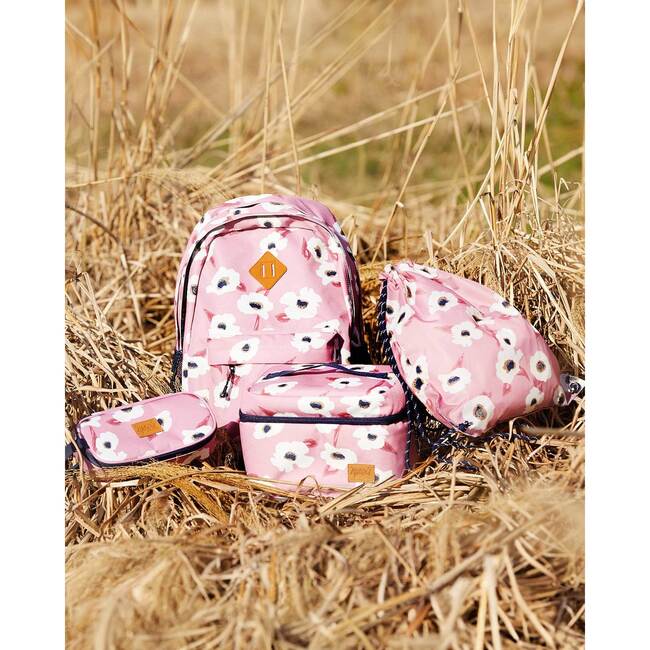 Flowers Print Pencil Case, Pink & Off-White - School Supplies - 2