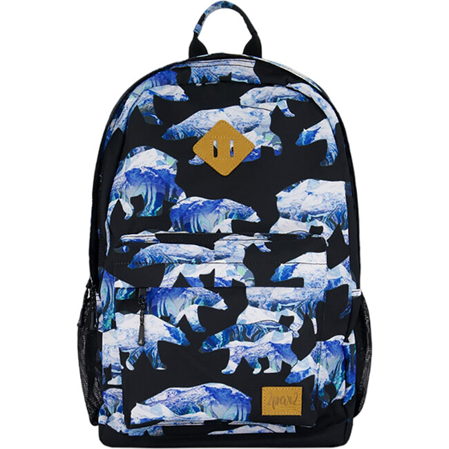 Boys Polar Bears Print Backpack 18L, Black