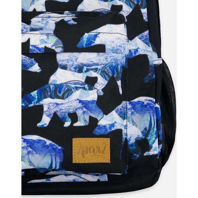 Boys Polar Bears Print Backpack 25L, Black - Backpacks - 6