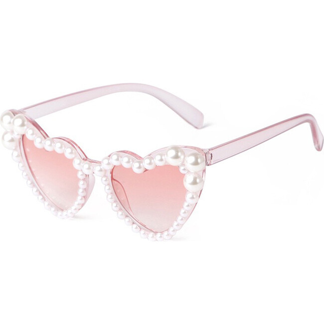 Pearl Heart Shape Sunglasses, Pink