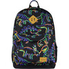 Boys Neon Dino Print Backpack 25L, Black - Backpacks - 1 - thumbnail