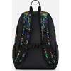 Boys Neon Dino Print Backpack 25L, Black - Backpacks - 3