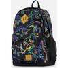 Boys Neon Dino Print Backpack 25L, Black - Backpacks - 5