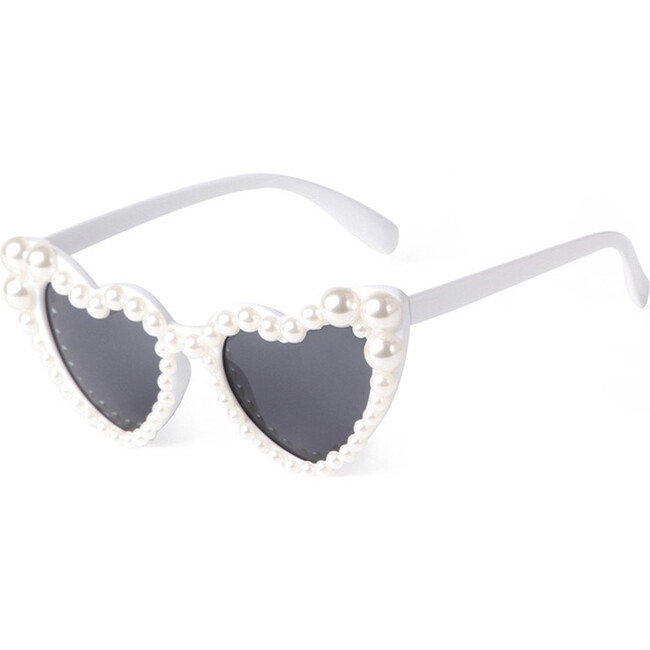 Pearl Heart Shape Sunglasses, Ivory