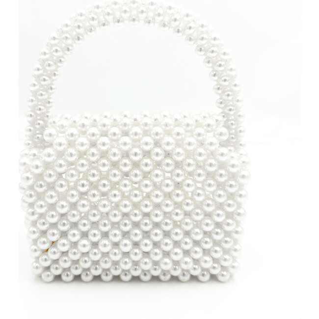 Pearl Detail Handbag, Ivory - Bags - 2
