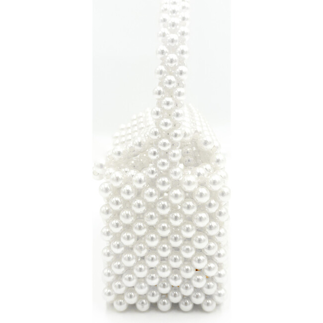 Pearl Detail Handbag, Ivory - Bags - 3