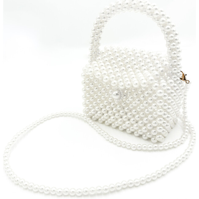 Pearl Detail Handbag, Ivory - Bags - 7