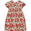 Little Liberty Print Carline Rose Smocked Party Dress, Red Carline Rose - Dresses - 1 - thumbnail