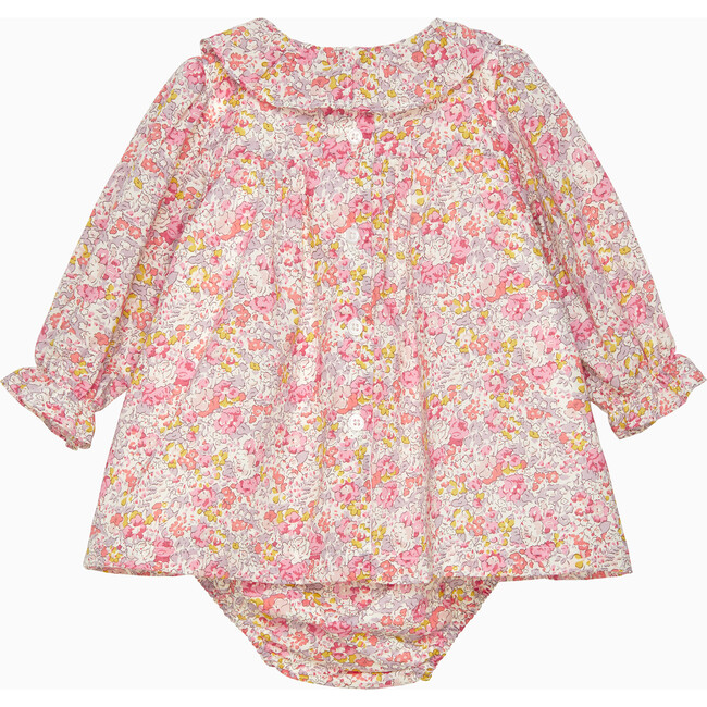 Little Liberty Claire Floral Print Long Sleeve Duck Dress, Pink & Claire Aude - Dresses - 2