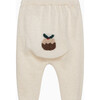 Little Christmas Pudding Intarsia Leggings, Winter White - Leggings - 1 - thumbnail