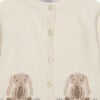 Little Bunny Intarsia Button Down Cardigan, Winter White - Cardigans - 3