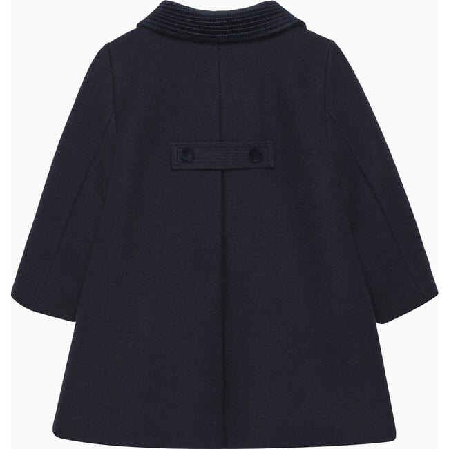 Little Classic Velvet Collar Button Coat, Navy - Coats - 2