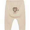 Little Augustus Lion Intarsia Leggings, Oatmeal - Leggings - 1 - thumbnail