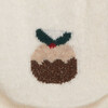 Little Christmas Pudding Intarsia Leggings, Winter White - Leggings - 3